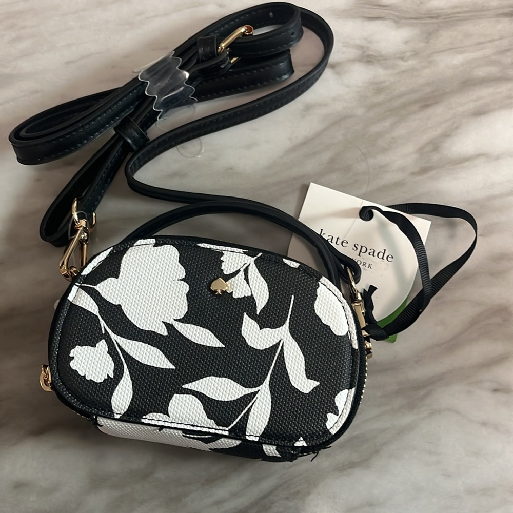 Kate Spade Black and White Floral Crossbody - Picture 2 of 3